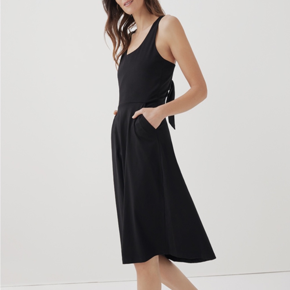 Pact Fit and Flare Tie Back Dress